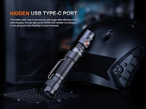 Miniatura 7 de Fenix PD35R ACE Linterna táctica recargable multimodo USB-C de 2000 lúmenes con selecciones de nivel de salida personalizables y organizador Lumentac