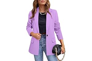 Long Sleeve Lapel Purple Women Blazer