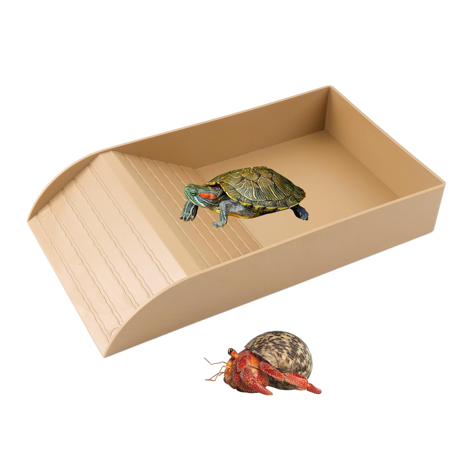QINGYIWL Cuenco de Agua para Tortugas, Bebedero para Tortugas de Tierra con Rampa y Plataforma para Tomar el Sol, Piscina de Baño para Reptiles, Lagartos, Anfibios — view 9
