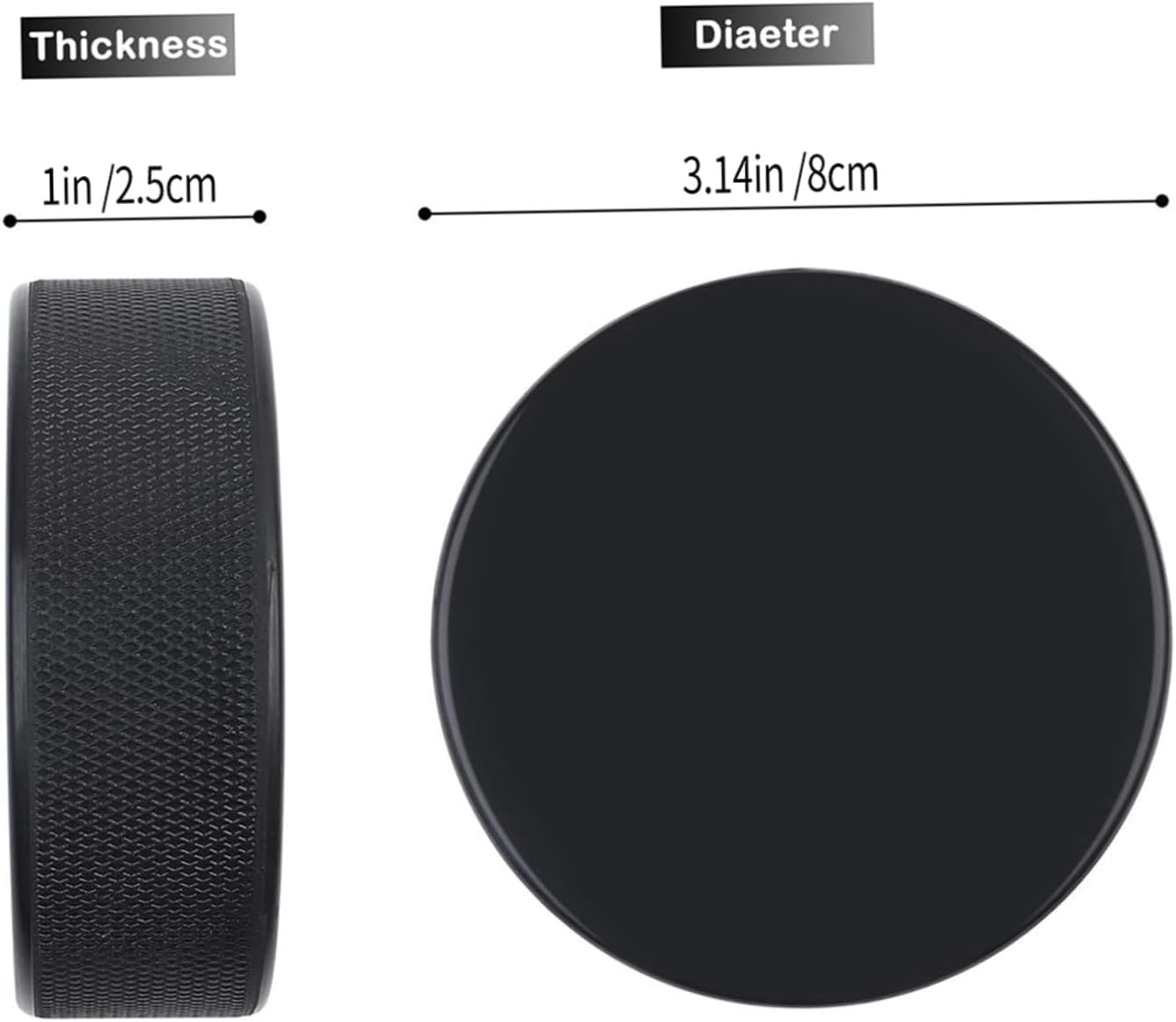 9pcs Black Ice Hockey Pucks for Training and Competition for Practicing Shots and Passing Suitable for All Skill Levels Ice Rinks