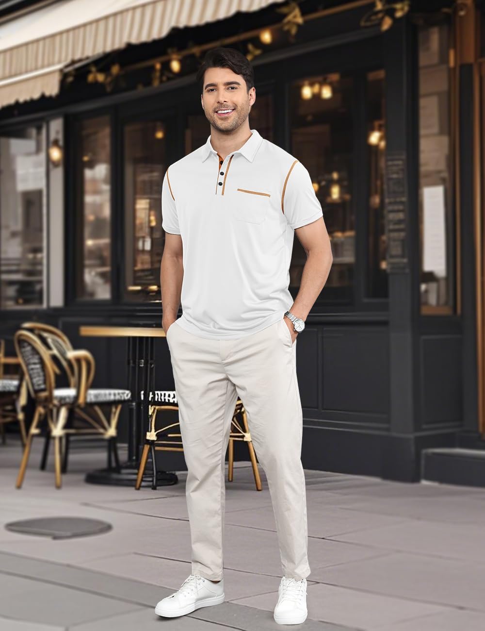 Men's Polo Shirts Short Sleeve Golf Polo T Shirt Lightweight Casual Button Down Shirts Summer Collared with Pocket - Image 3