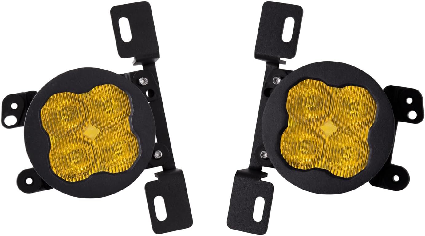 Diode Dynamics SS3 LED Fog Light Kit compatible with Jeep, JL Wrangler 2018-2026 Rubicon w/Steel Bumper, Yellow SAE/DOT Fog Pro with Backlight