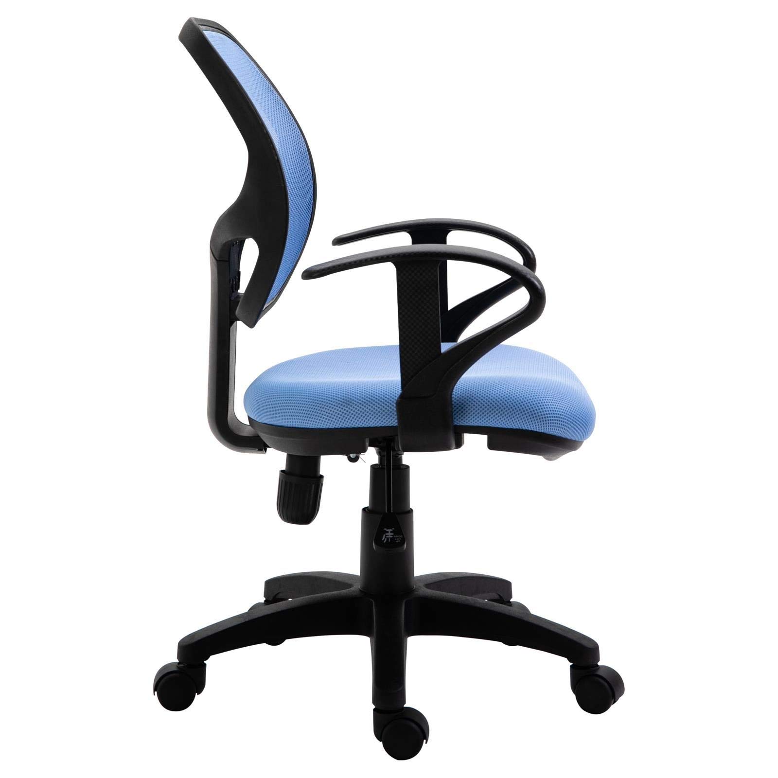 IDIMEX Sedia Ufficio Jogo Girevole Ergonomica Blu – Regolabile In Altezza Con Braccioli E Schienale In Mesh Traspirante - 3