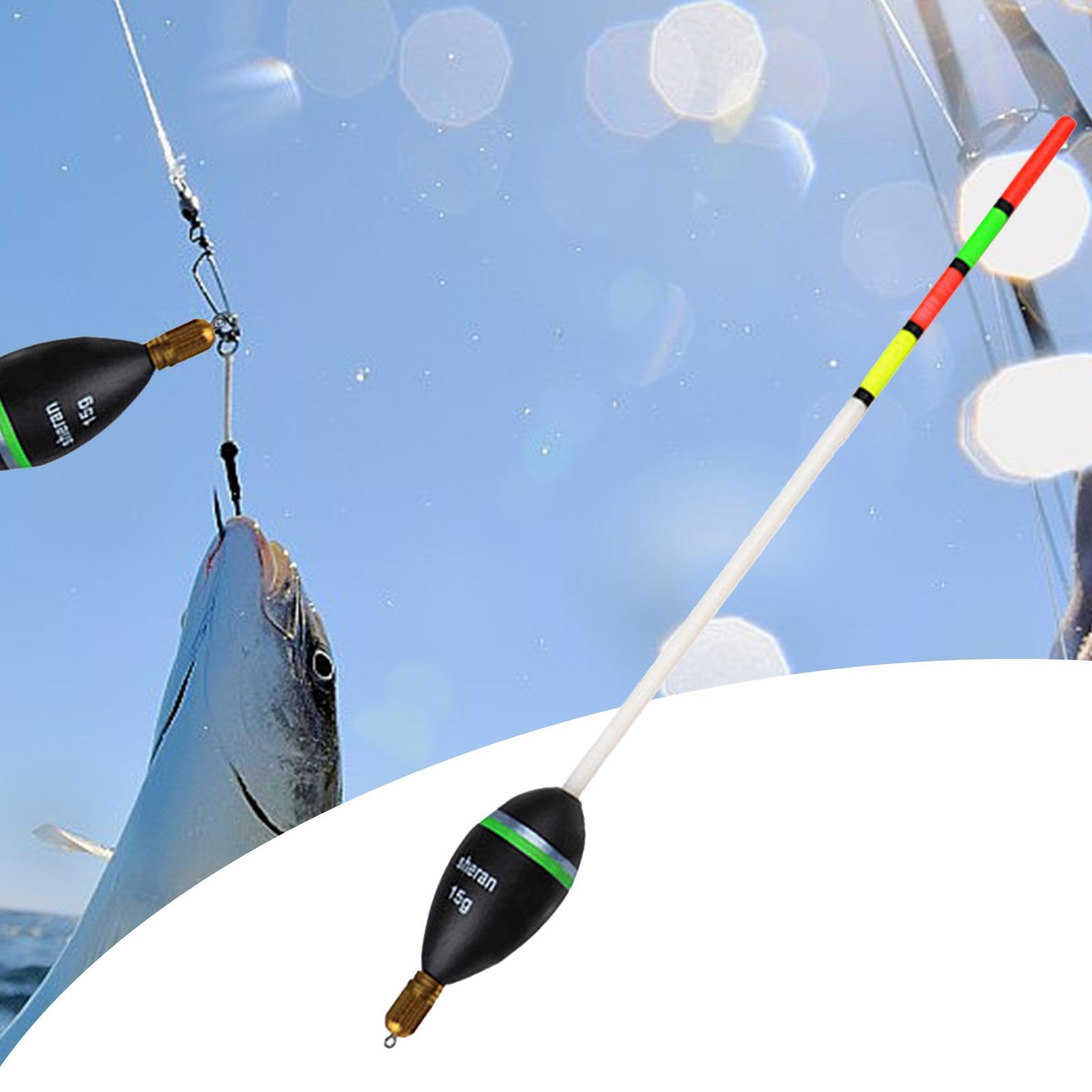 Flotteur Pêche Longue Distance Avec Poids Cuivre – Pour Mer, Truite, Bar, Crappie – 6 à 8 Cm
