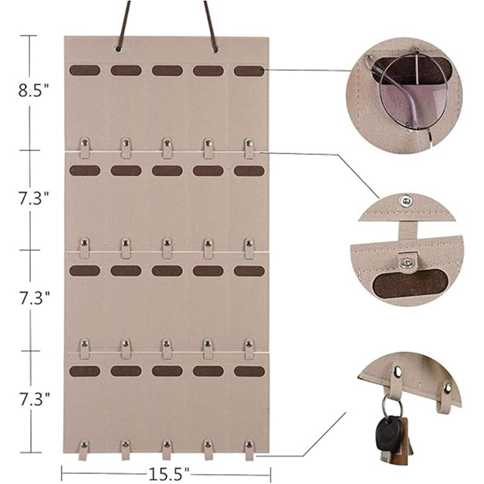 Porta Occhiali Portaocchiali Espositore for Occhiali da Sole Rimovibile E Appeso su Entrambi I Lati Espositore Occhiali(Bruin)