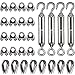 Produktbild Heavy Duty Wire Seil Tension Kit, Kabel Geländer Kit, 4 Packung Edelstahl Spannschloss (Auge und Haken, M6), 8 Packung Edelstahl Thimble (M3), 16 Packung 1/8 Zoll Draht Seil Kabel Clip (M3)
