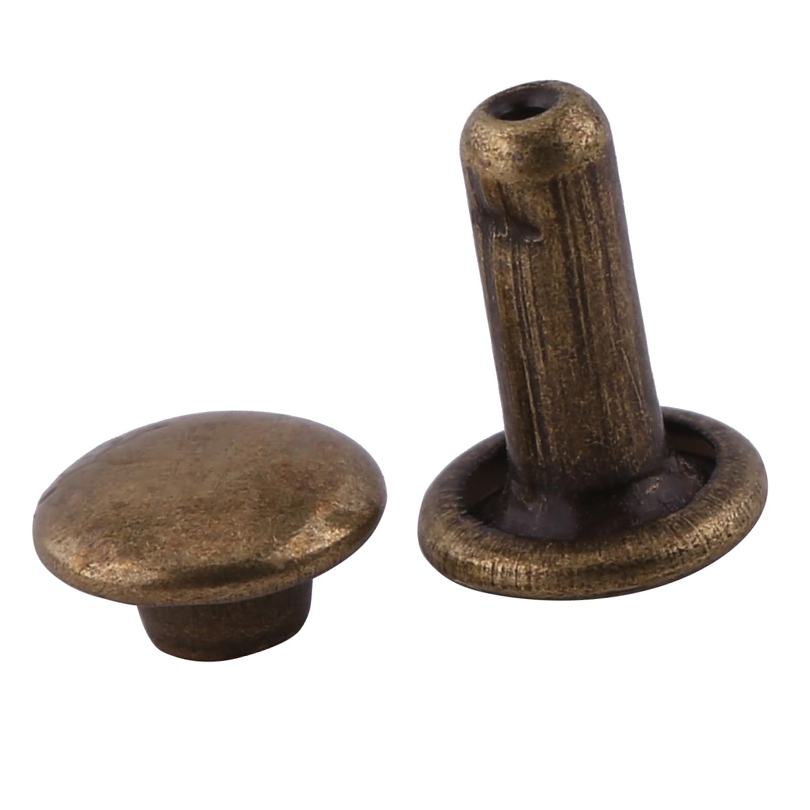 100 Piezas de Remaches de Doble Tapa, Remaches de Cuero, Tachuelas Metálicas Tubulares para Manualidades en Cuero, Reparación y Reemplazo de Ropa, Bolsos, Cinturones, 6x8 Mm