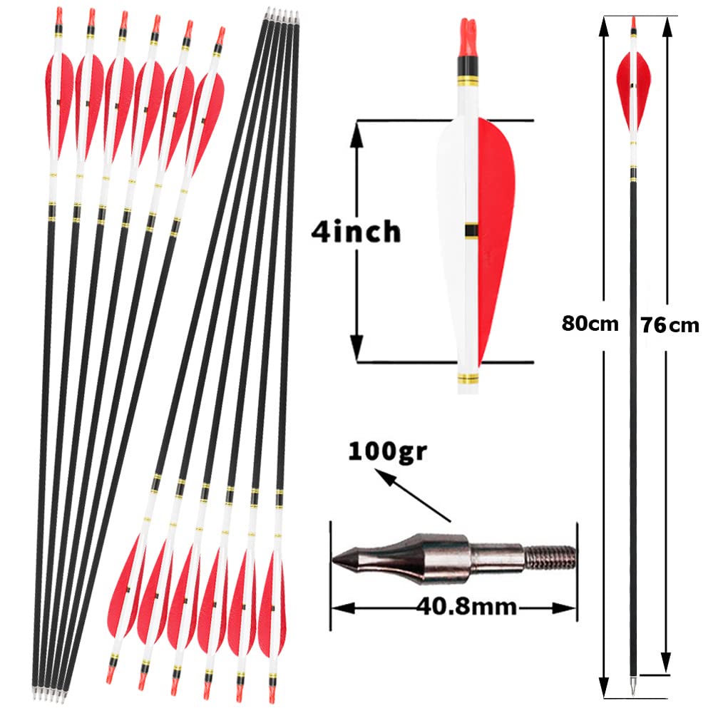 Set Arco e frecce Set Arco Ricurvo 60 pollici 30-60 libbre Arco Takedown per Adulti Tiro con l'arco Arco Ricurvo professionale da caccia per Tiro con l'Arco con Frecce
