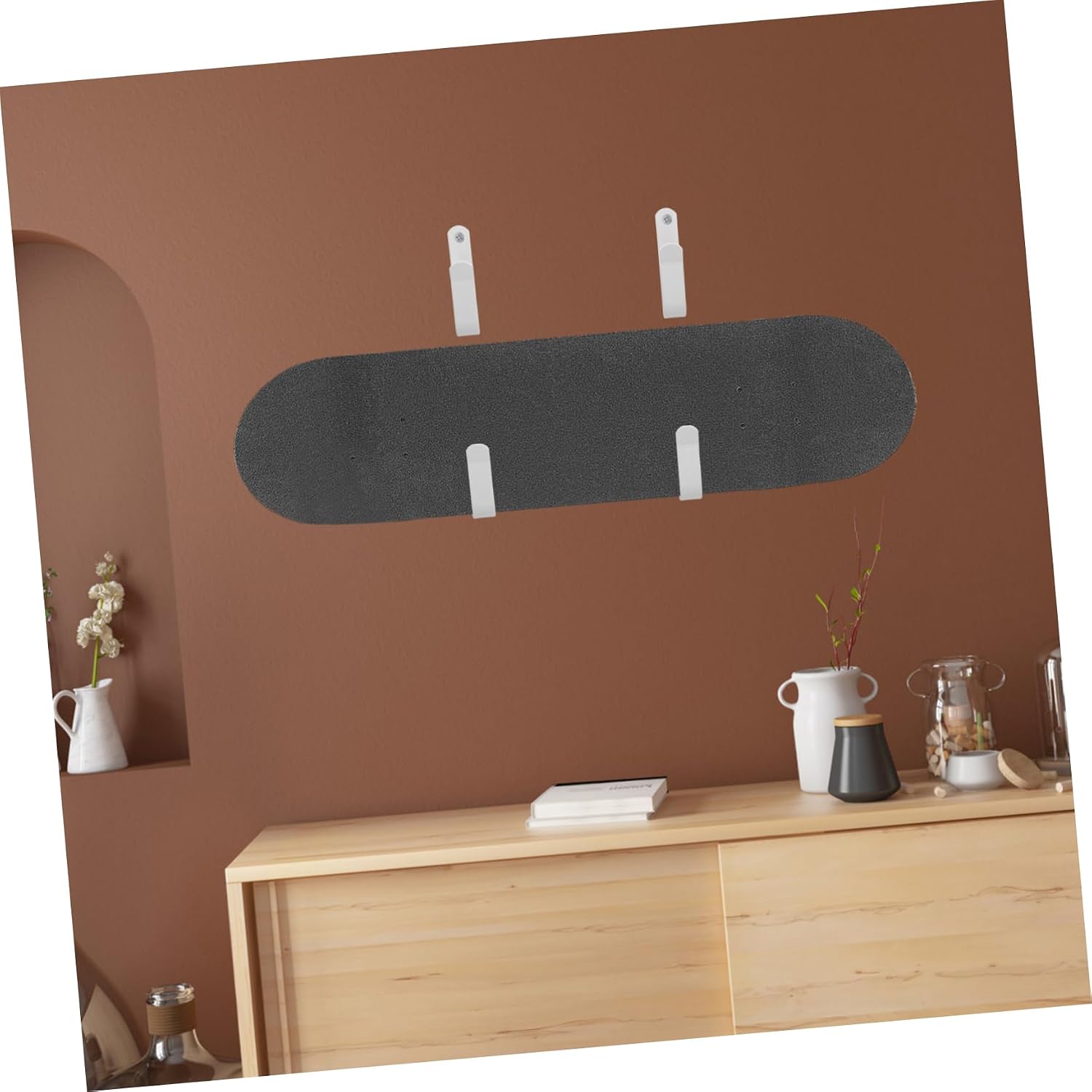 2pcs Ski and Snowboard Wall Rack Space-saving Horizontal Hanger for Skateboards Display Hooks for Indoor Storage Sleek Design for Home and Garage Use