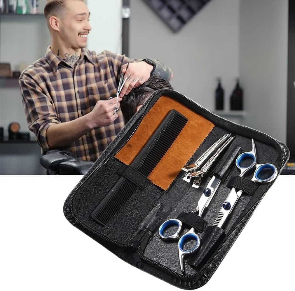 Friseurschere Profi 7 Pcs Haarschneideschere Set Haarschere Professionelle Friseur Set Rostfreie Bartschere Perfekter Effilierschere Linkshander Für Kinder Männer Frauen Haustiere Familie Friseursalon