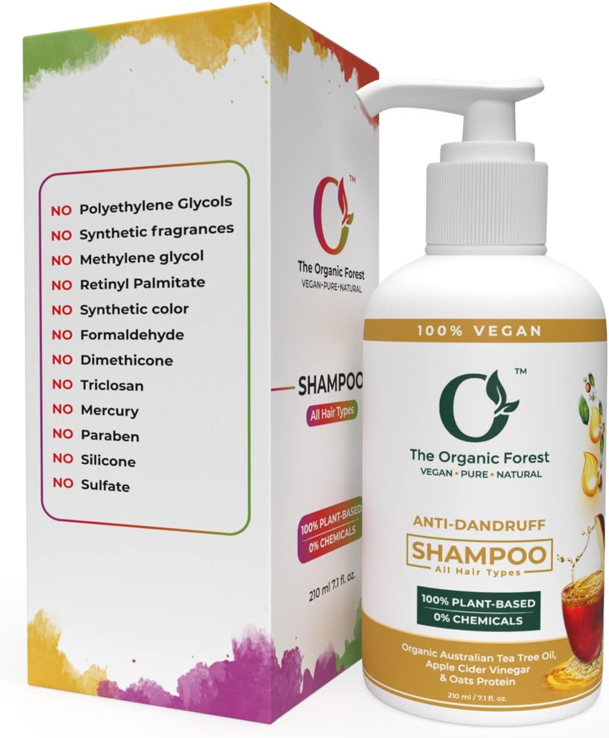 Anti Dandruff Shampoo – Sulfate-Free, Dry Scalp Soothing, Itchy Scalp Relief, Tea Tree Oil & Apple Cider Vinegar, Paraben Free Shampoo – Best Shampoo for Dandruff, Flakes, Itching & Scalp Care