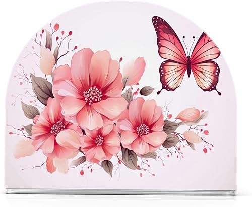 Butterfly Flower Napkin Holder for Table Standing Napkin Holders Modern Napkin Dispenser Vertical Table Paper Napkin Holder for Rustic Kitchen