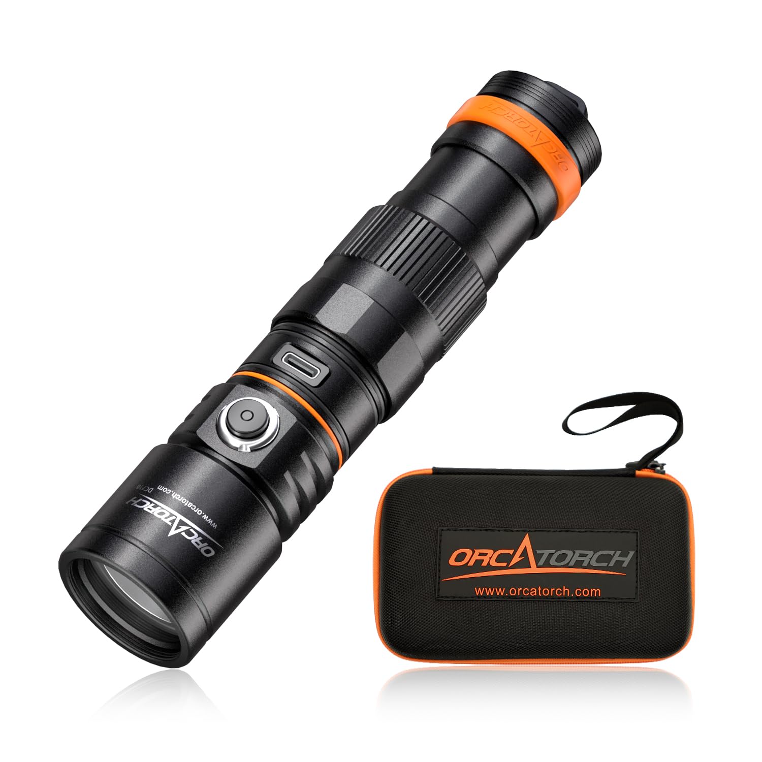 ORCATORCH DC710 3000 lumen Torcia subacquea IP68 150 m USB Type-C fascio stretto 6°