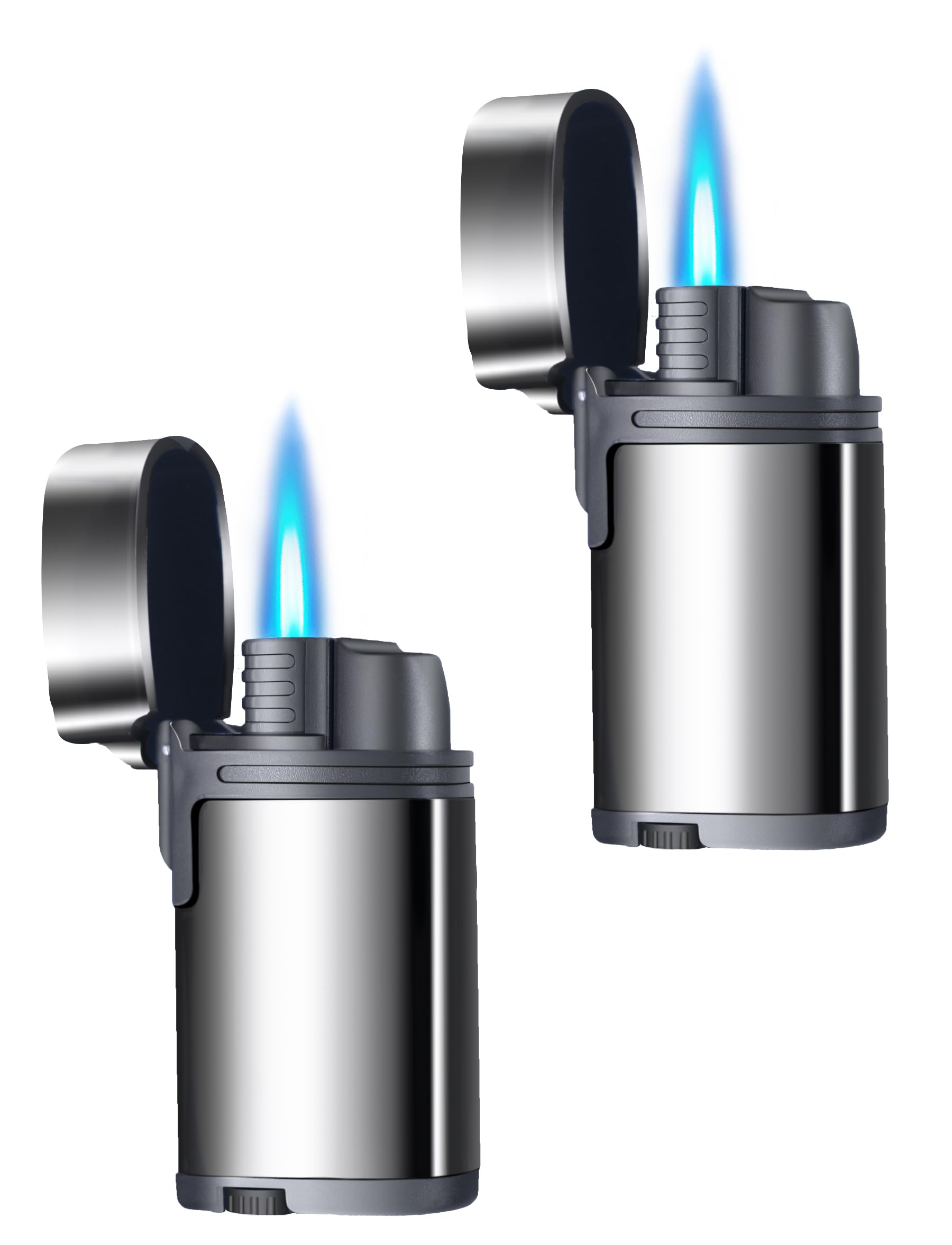 Urgrette 2 Pack Torch Lighter Refillable Butane Lighters Single Jet Flame Mini Pocket Lighter Gas Adjustable Flame for