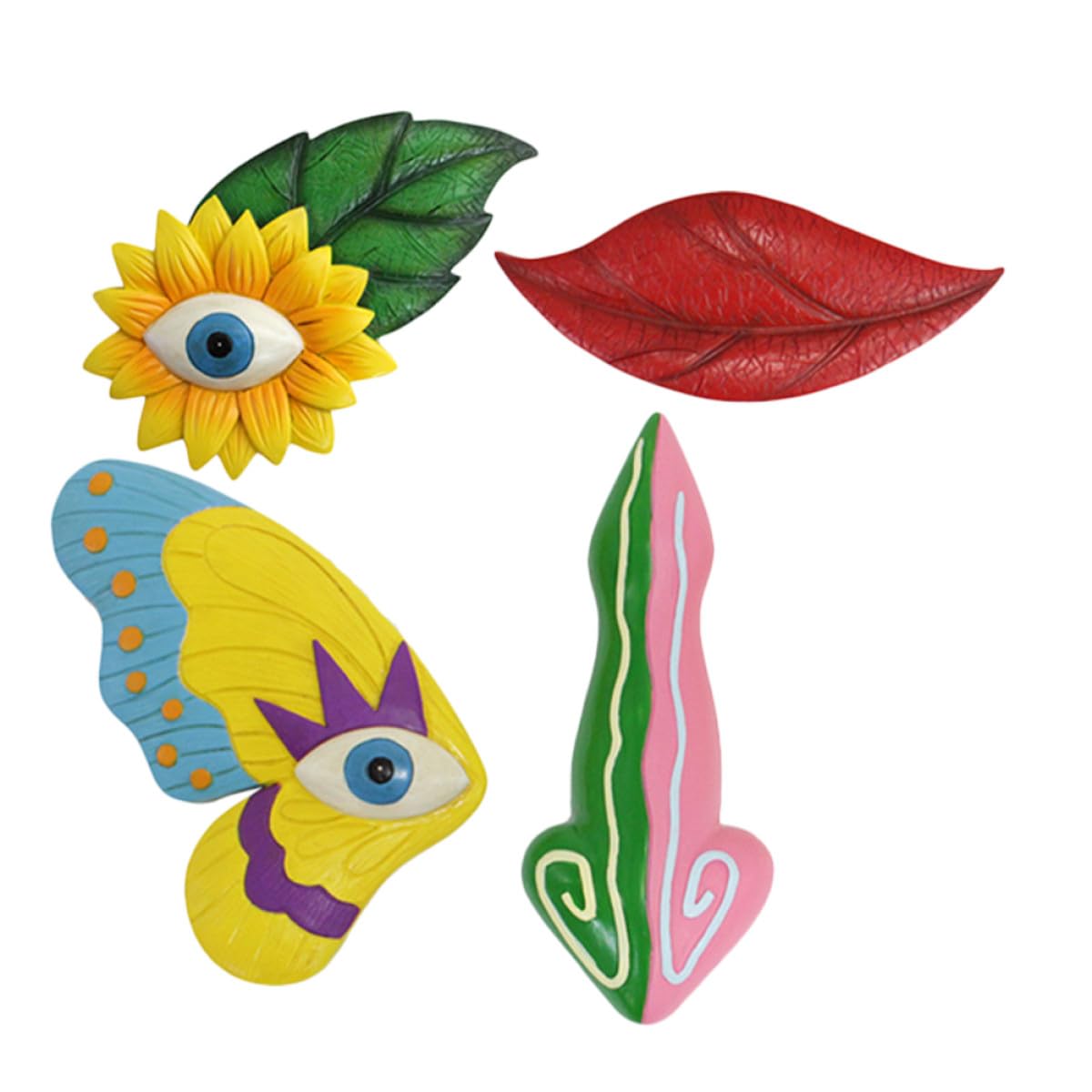 Décoration pour arbre visage coloré original en résine pour égayer un jardin triste ou terne