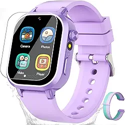 Waterproof Smart Watch for Kids Girls Ages 5-12 with 39 Games, HD Camera, Video, Music, Habit Tracking, Alarm, Pedometer, Kids Smart Watch Chrismars Birthday Gift for Girls Age 5 6 7 8(Purple)