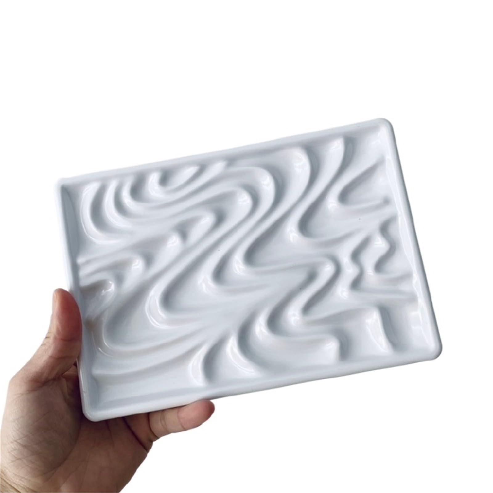 Farbpaletten, Keramik-Malpalette in Mond- und Hasenform, weiß, verschiedene Größen(23.5x13.5cm)