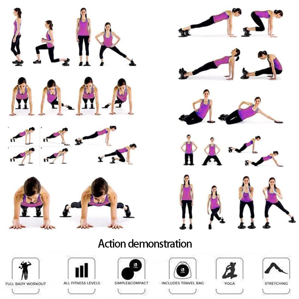 2 Pezzi Core Sliders Fitness Disco Scorrevole Slider Fitness Dischi per Esercizi diesercizi Addominali casa Palestra Tappeto Pavimenti Duri