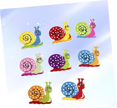 Miniatura 8 de 50 botones para manualidades, botones de decoración de madera para ropa, botones de madera de Navidad, adornos de madera, botones de caracol de