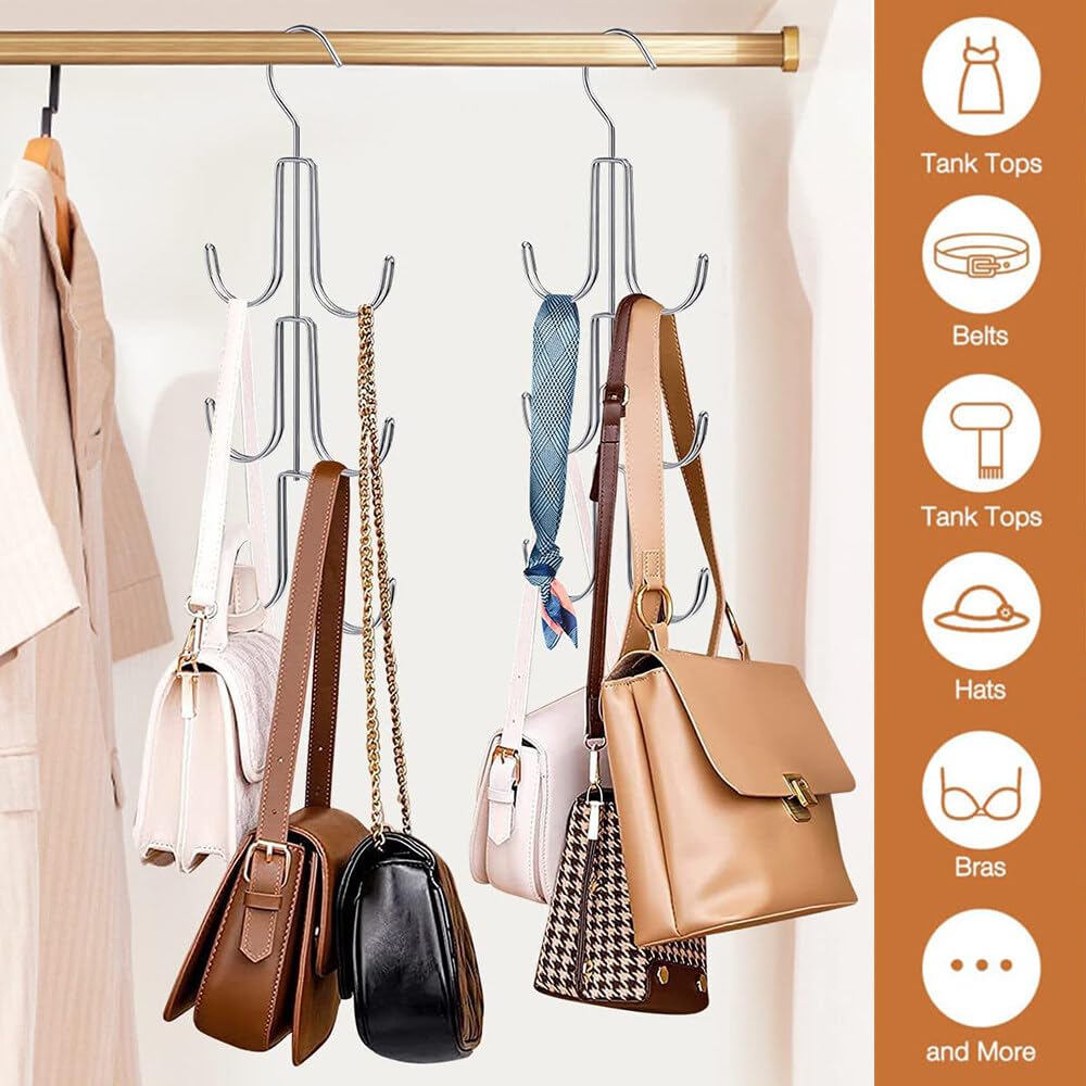 Appendiabiti Multifunzione Per Armadio - Portacravatte, Portacinture E Portaborse In Argento - Foto 7