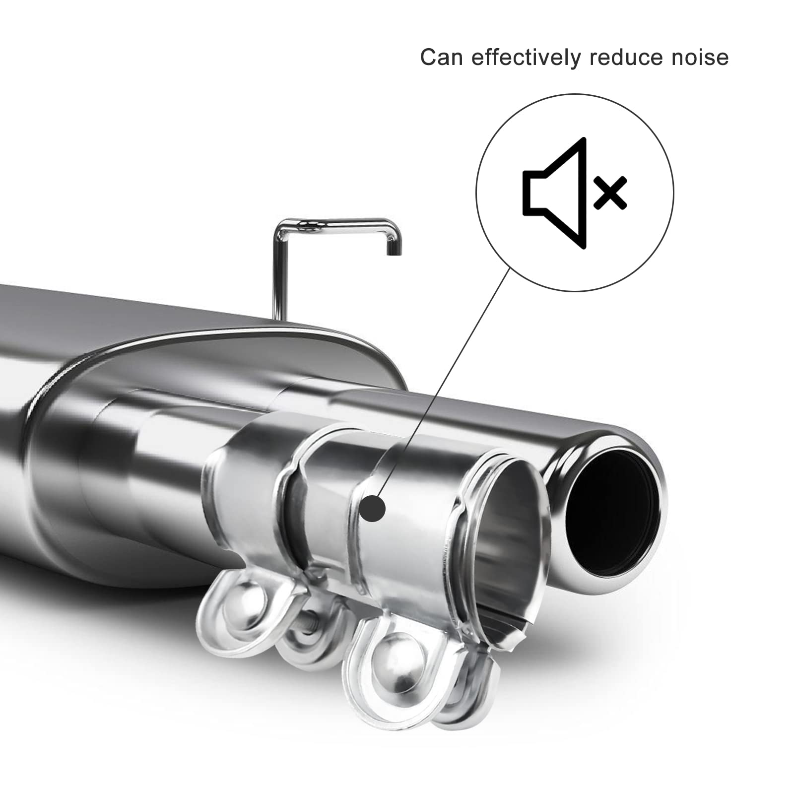 Yolzhxe Auspuffschelle Edelstahl 50mm - Doppelschelle Für Auto & Motorrad