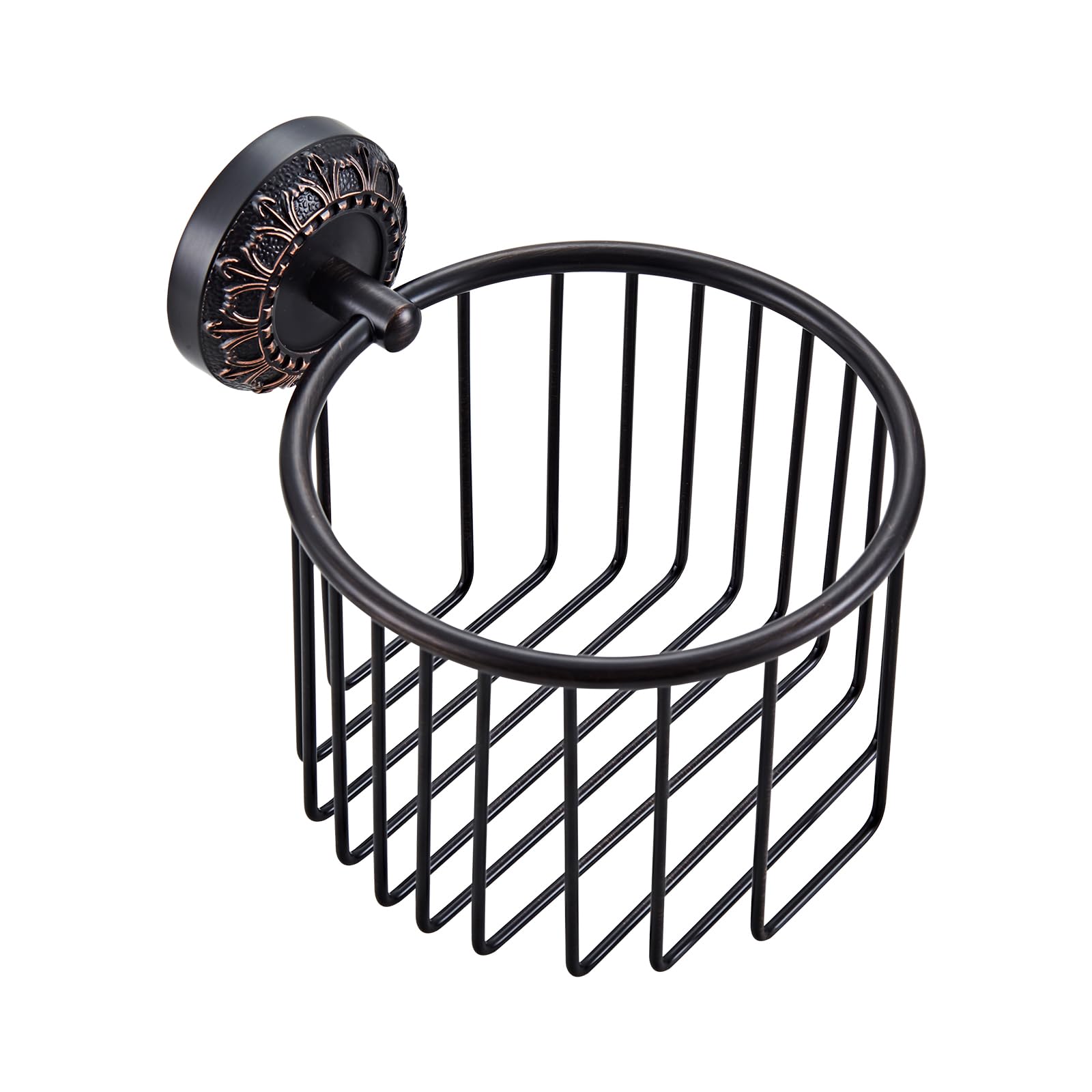 Vintage Toilet Paper Holder Wall Mounted Bathroom Roll Tissue Wire Basket, Antique Brass — Amazon image 10