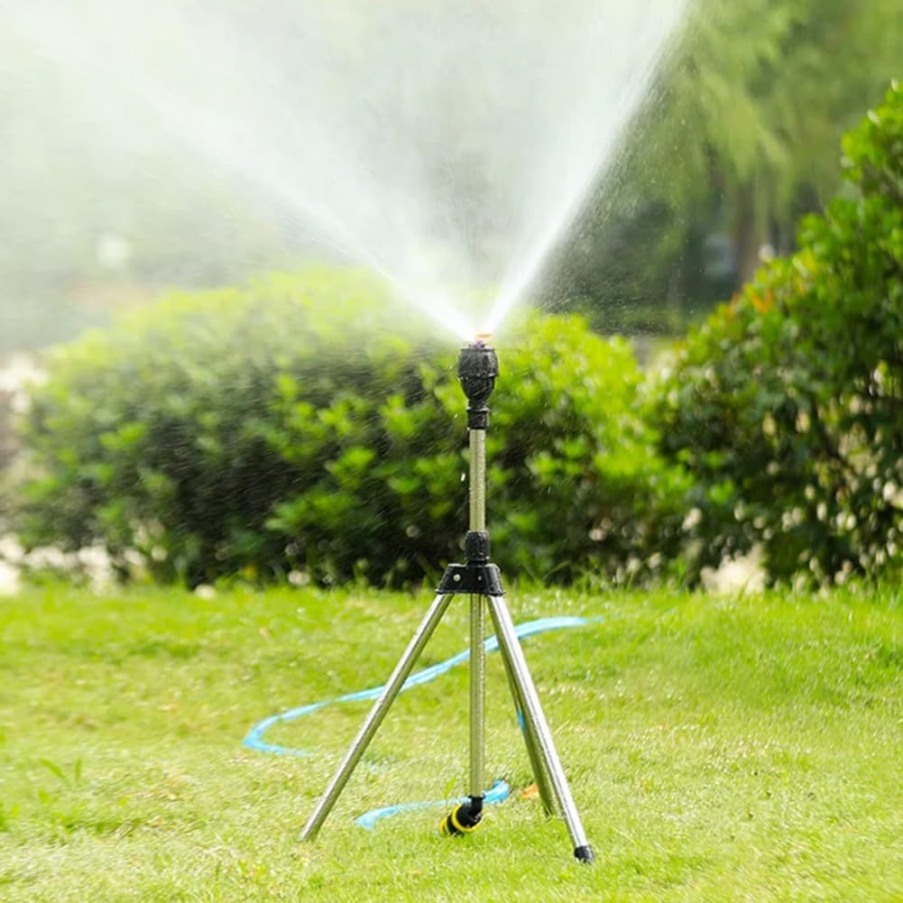 Tripod Hose Sprinkler, Rotating Sprinklers, With Tripod 360-Degree Watering Nozzle, For Lawn, Nursery, And Grass Irrigation