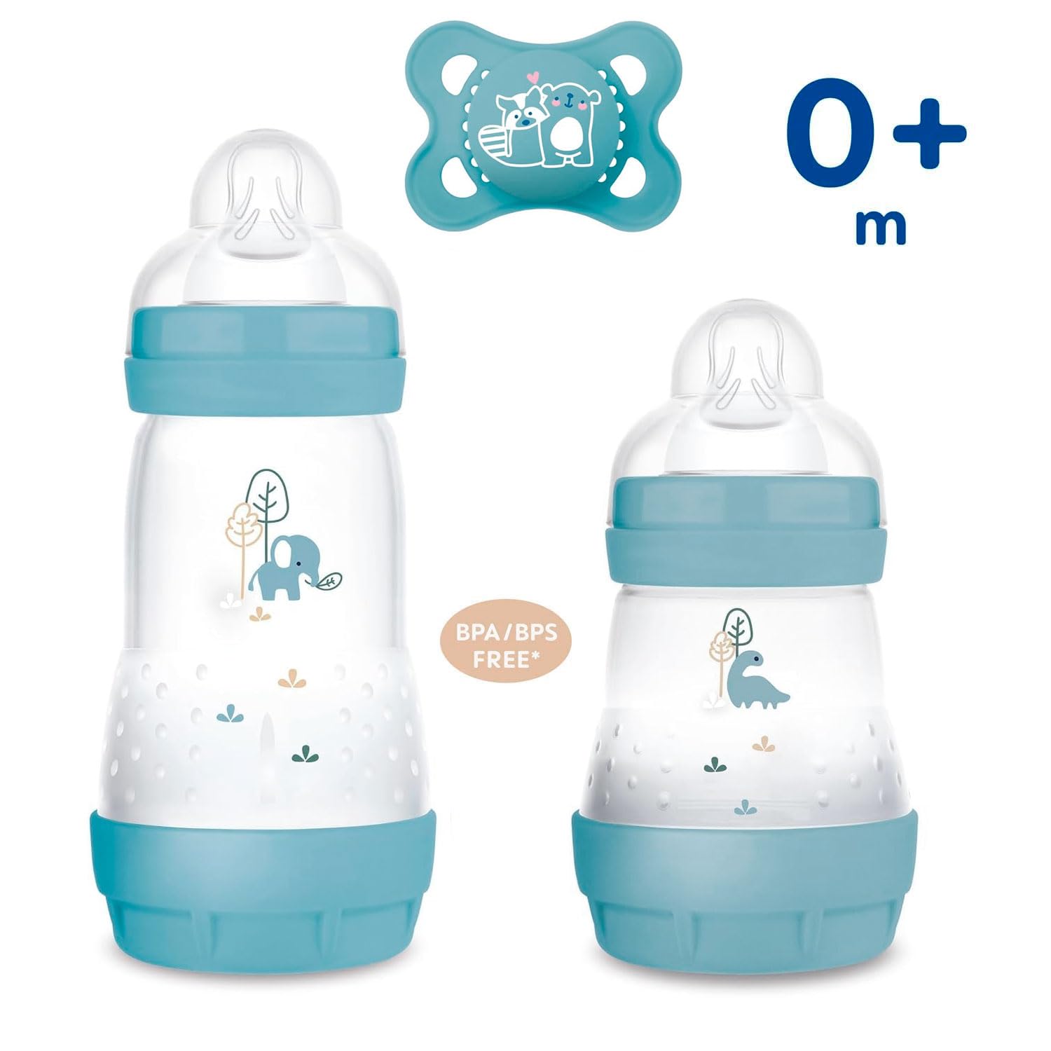 MAM Botella anticólicos, 160 + 260 ml, juego de 2 unidades, incluye tetina tamaño 1 desde el nacimiento 0+