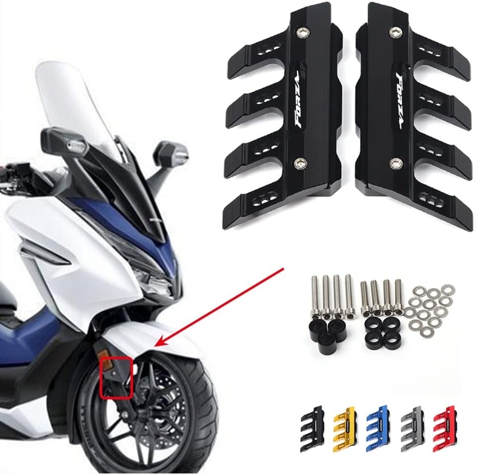SCUUBE for Honda Forza 300 125 250 350 Motorcycle Fall Side Guard Front Fork Protector Front Fender Protection Block Side Guard CNC Aluminum Motorcycle Accessories (Color : Gold)