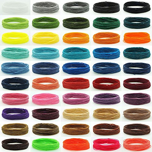 1mm Waxed Polyester Twisted Linhasita Cord Macrame Bracelet Thread Artisan String (Assorted Pack of 10)