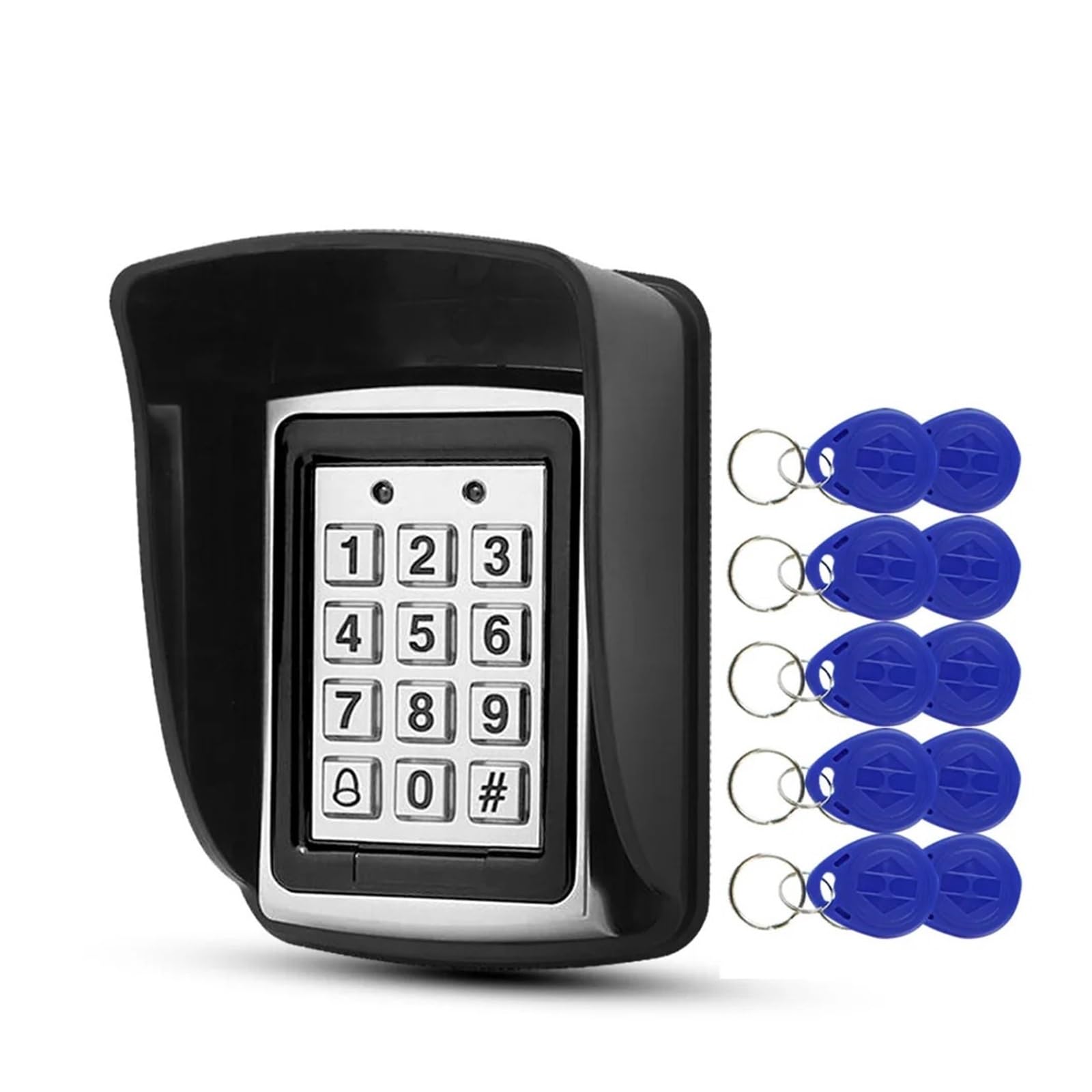 Clavier de contrôle d'accès RFID en métal, étanche et résistant à la Pluie, ouvre-Porte extérieur, Serrure électronique, Sécurité améliorée | Keypad- Cover-10 Key