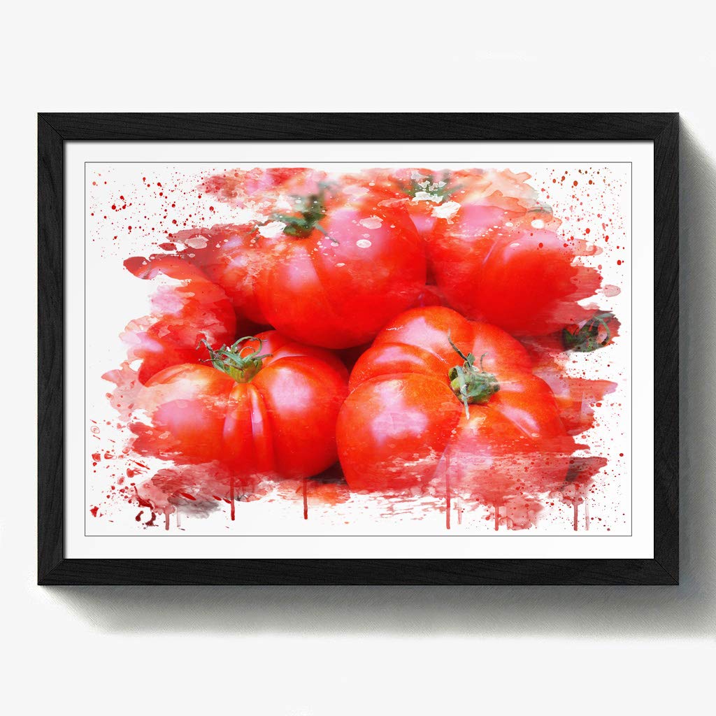 Arty Pie Framed Print Black A2 (24.5x18 Inch) Red Tomatoes V3, Wood, Multi-Colour, 60 x 42 x 2 cm