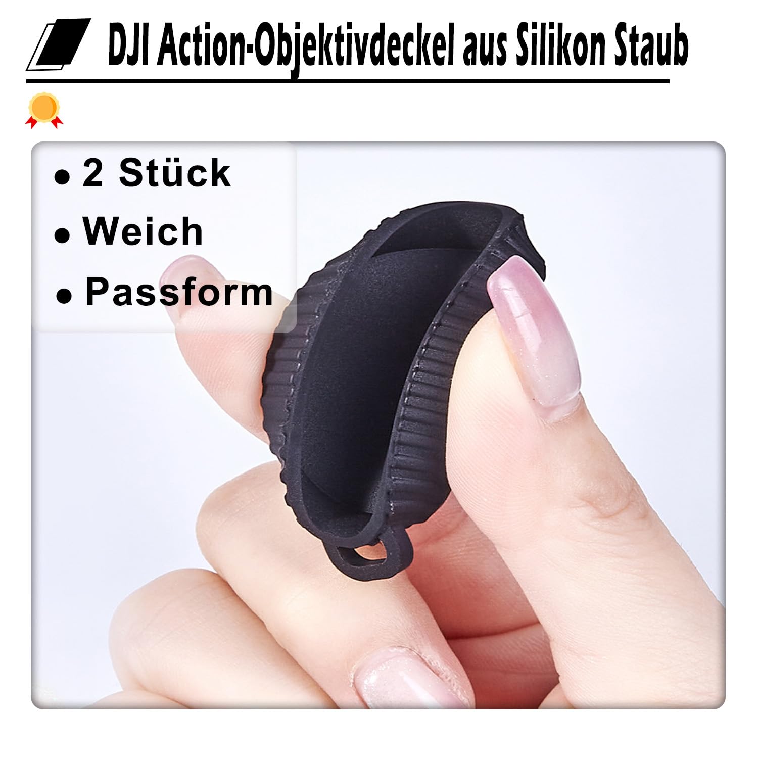 Iruihoo 2 Stück Objektivdeckel für DJI Osmo Action 5 Pro/4/3, Schwarzer Objektivschutz Flexibler Objektivdeckel Schutzzubehör Kompatibel mit DJI Action, Verhindert Kratzer und Staub