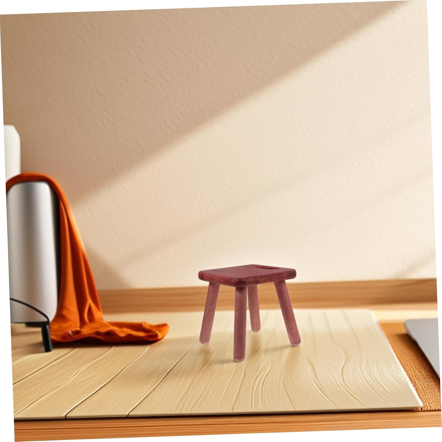 BESTOYARD Portable Wooden Step Stool with Handle Rubberwood Small Step Chair and Footrest for Boy Girl and Adults Smooth Edges Safety Design Easy Assembly for Kitchen Bathroom Bedroom and Living