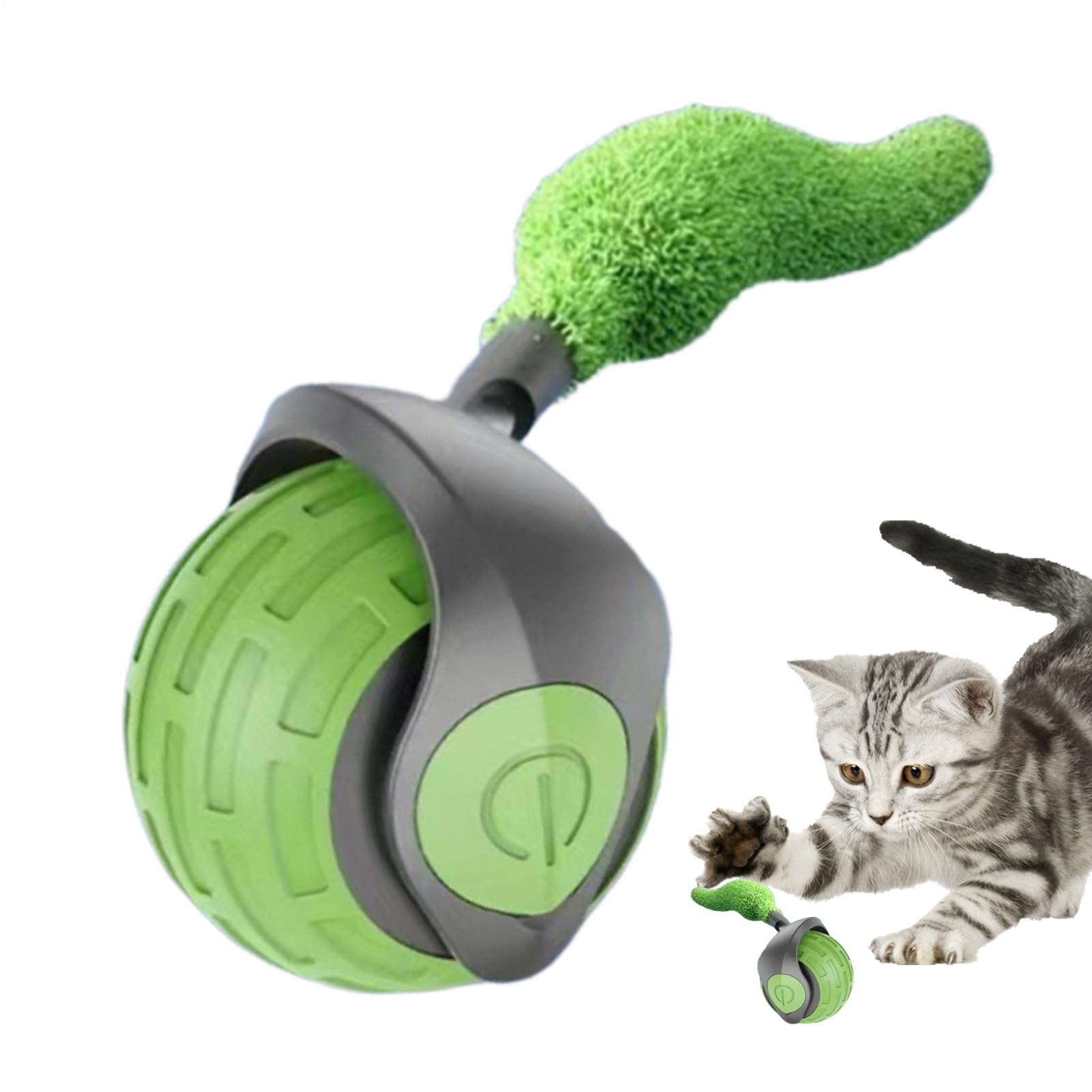 Juguetes para Gatos， Juguete automático de Bola rodante for Gatos con Ajuste 2 velocidades, Suministros estimulación for Gatitos y Mascotas(Green)