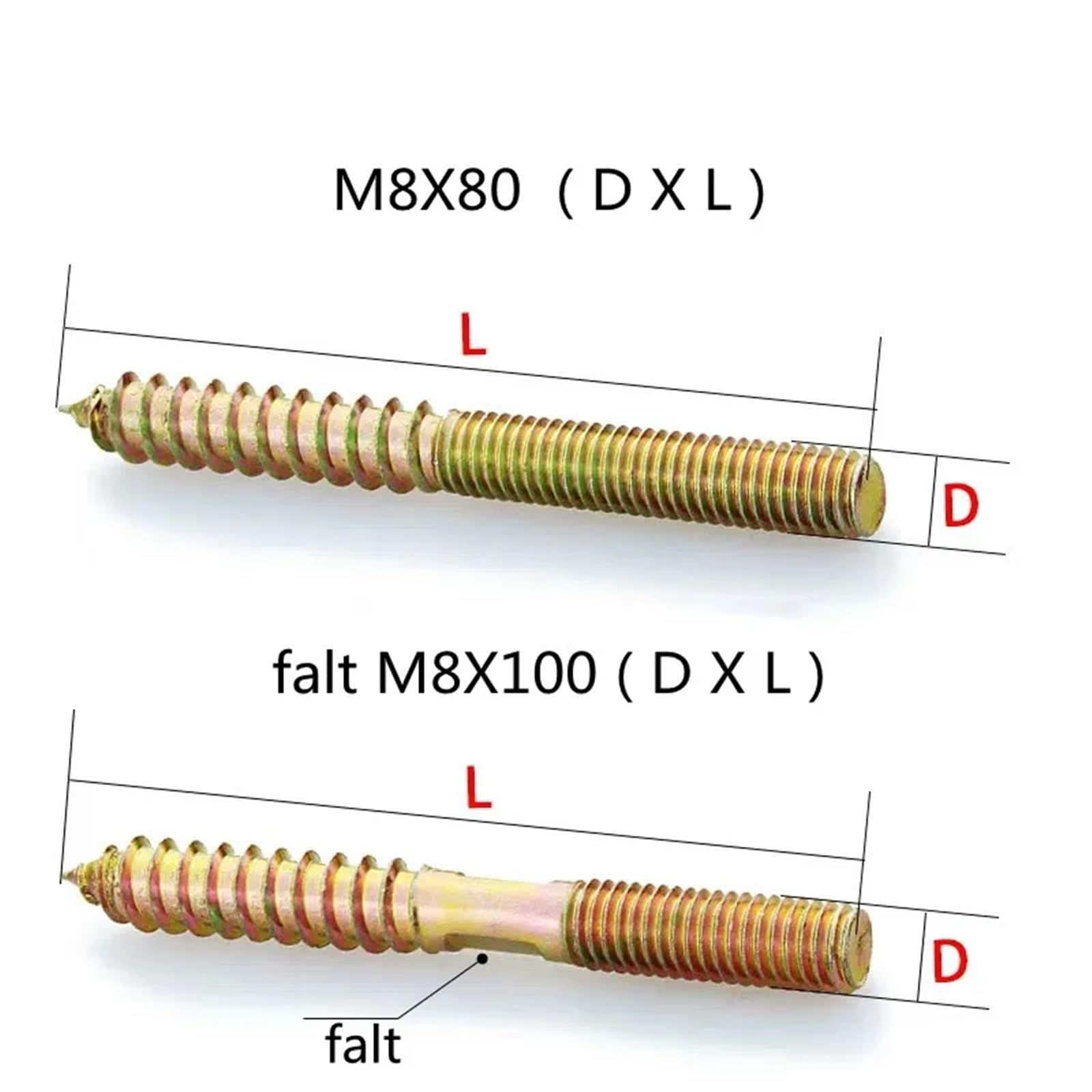 Perno de suspensión de tornillos autorroscantes de doble extremo for madera, Metal, M4, M5, M6, paquete de 280(M5x30 20pcs)