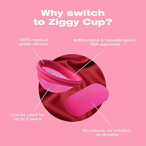 Miniatura 3 de Intimina Ziggy Cup - Taza menstrual reutilizable extra fina con diseño de ajuste plano
