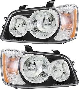 For Toyota Highlander Headlights Lamps Set 2001 2002 2003 Halogen Driver and Passenger Side