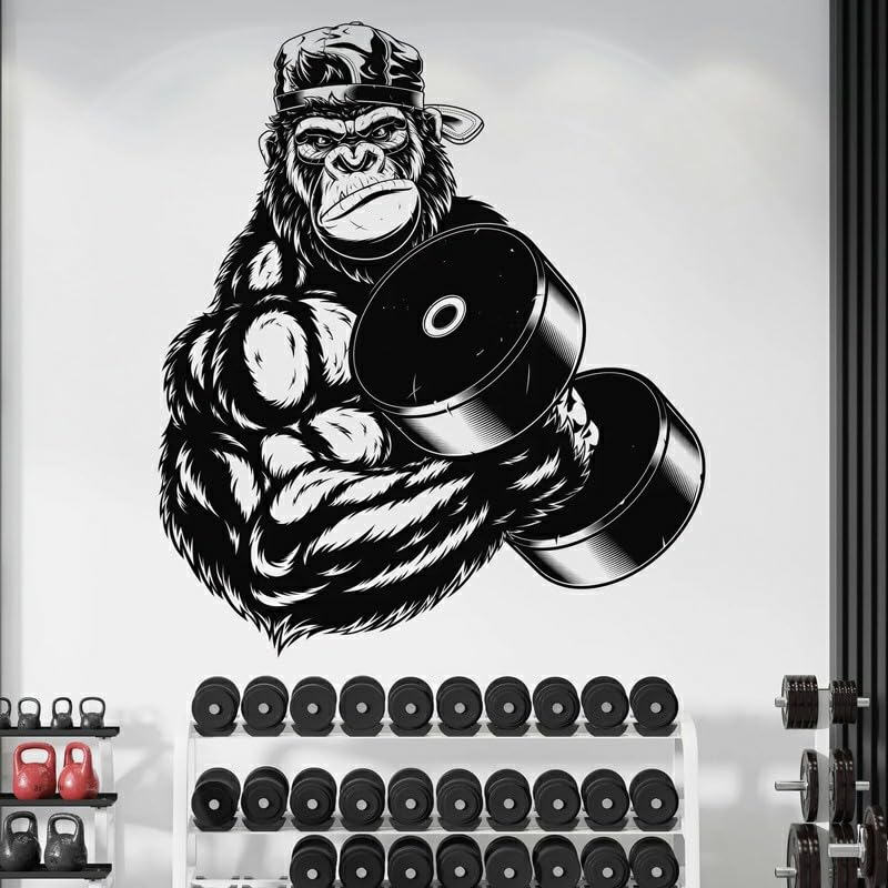 GADGETS WRAP Vinyl Cool Gorilla Fitness Sign Sport Motivation Workout Wall Sticker