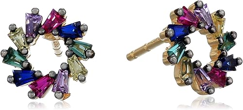 Tienda Essentials Gold and Rhodium Plated Sterling Silver Cubic Zirconia Earrings (previously Tienda Collection)