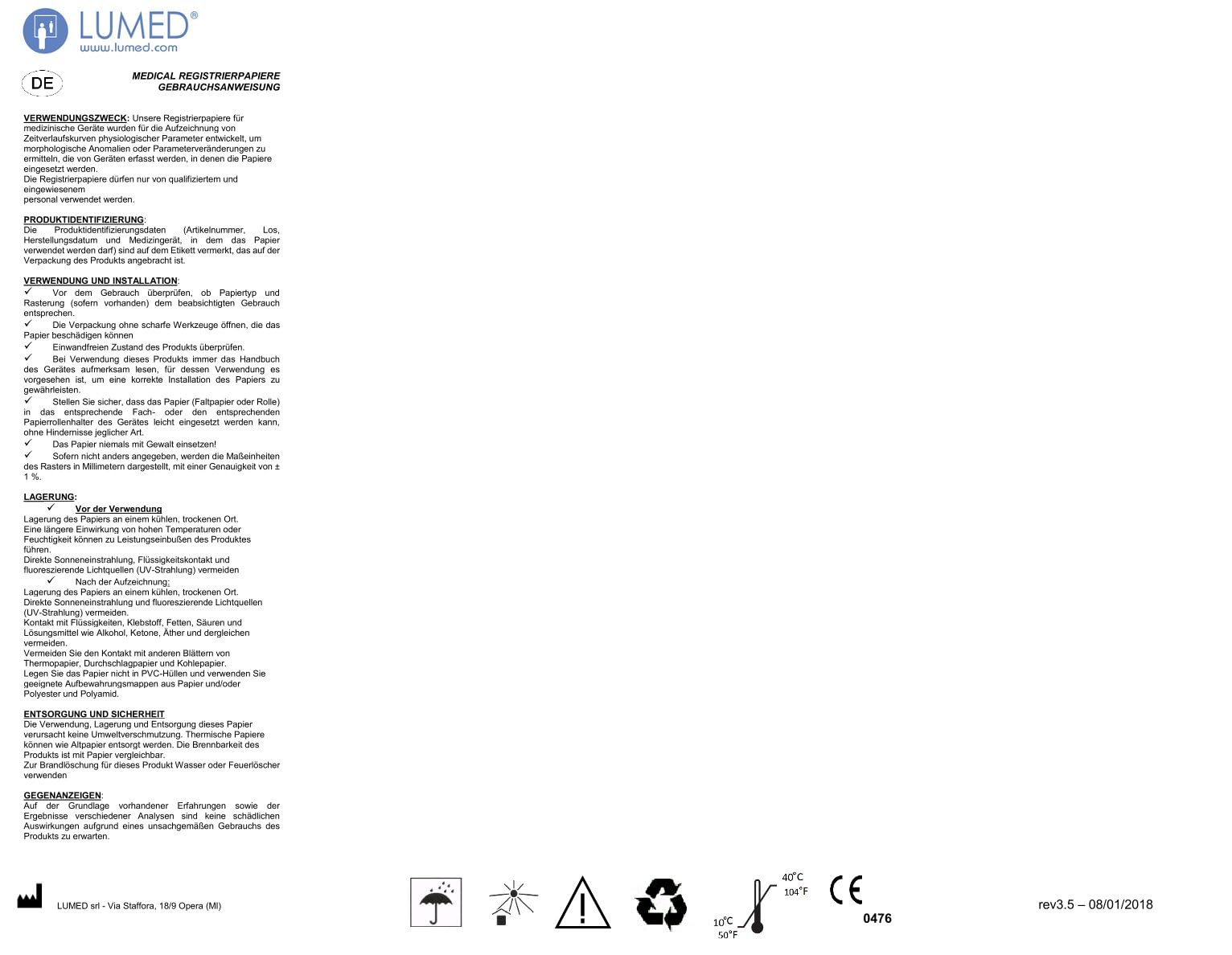 Gima 32998 rollo papel térmico ECG, 110 x 25 m, paquete de 10