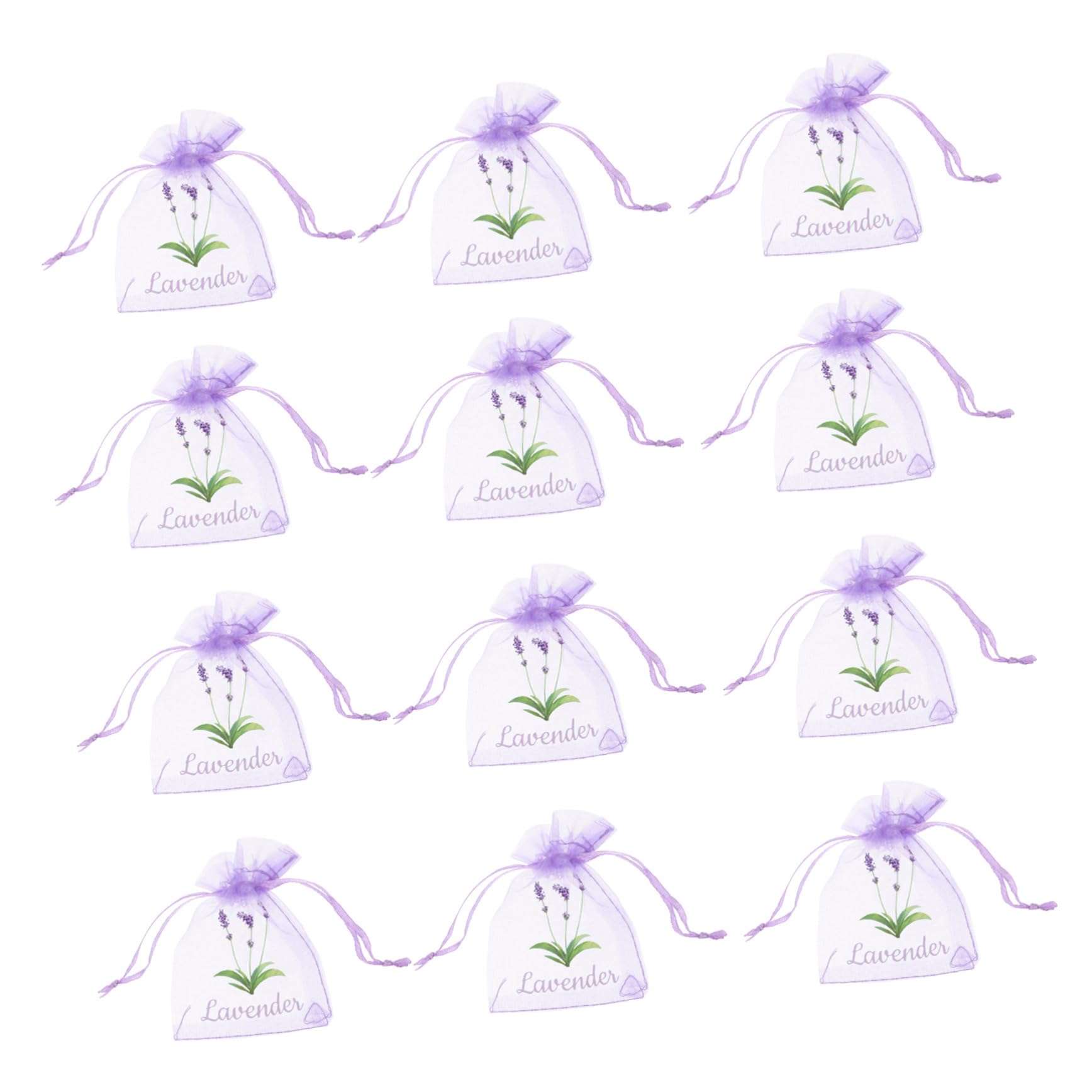 HOOTNEE 20pcs Organza Flower Sachet Bags Empty Drawstring Mesh Pouches for Dried Herbs and Scented Sachets