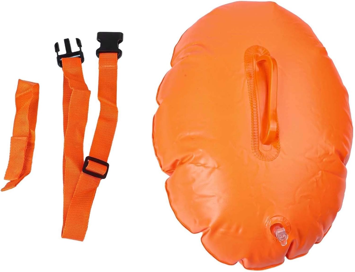 Outdoor Inflatable Swim Float with Dual Airbag System Adults and Children – 25-mil PVC Buoyancy Ring Pool, Beach & Sports, Orange