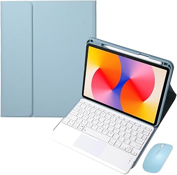 Keyboard Case for Huawei MatePadSE 11 inch 2024, Magnetic Detachable Wireless Bluetooth Touchpad Keyboard, Ultra-Thin Multi-Angle Soft TPU Back Cover with Pen Holder & Mouse,Blue