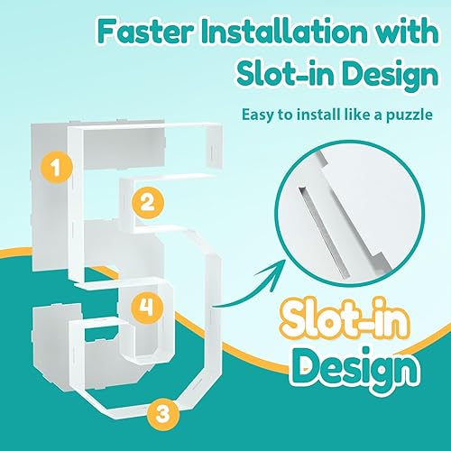 Miniatura 2 de Números iluminados de marquesina de 4 pies, montaje rápido, número de marquesina grande para decoraciones de cumpleaños de 5  y 50 años, marco de