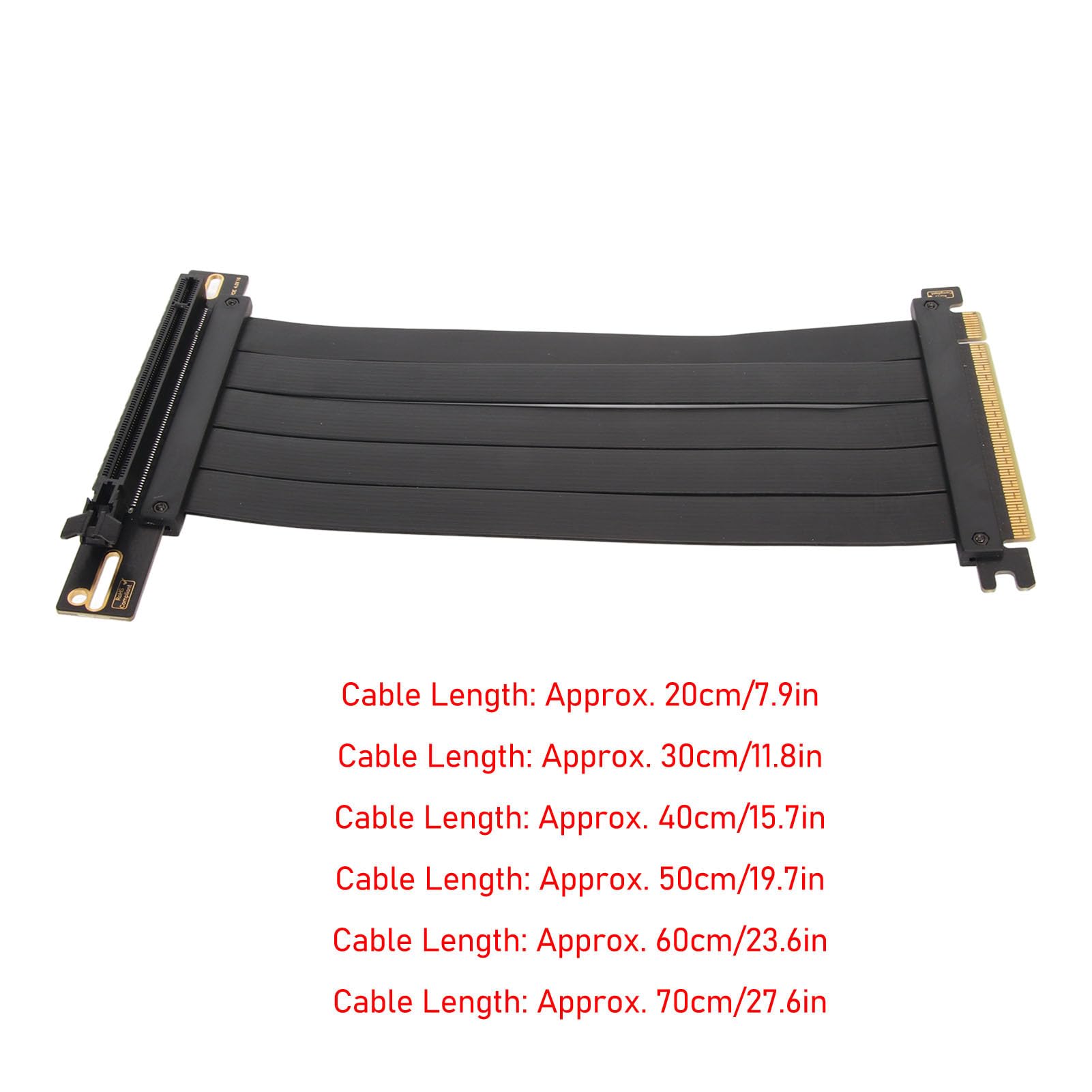 PCIe 4.0 Riser Kabel, 90 Grad PCI E 4.0 X16 Flex Verlängerungskabel, Grafikkarten Adapterkabel, Hochgeschwindigkeits GPU Erweiterungskabel für PC Gehäuse, Schwarz