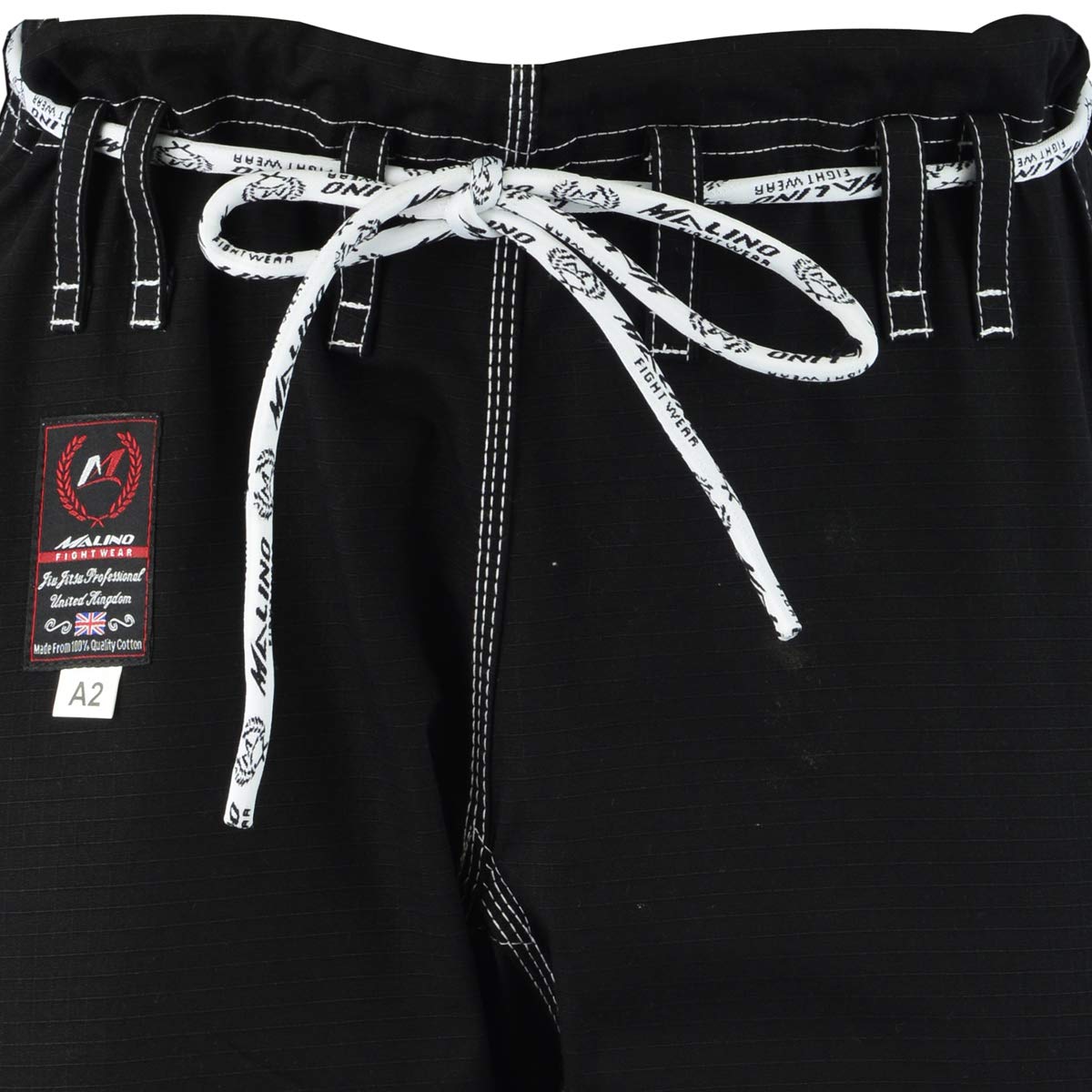 Malino Professionale Brasiliano Jiu Jitsu Gi Suit Nero BJJ Uniforme Pearl Weave Cotone 550Gsm, Pantaloni 10oz Ripstop Formato A4