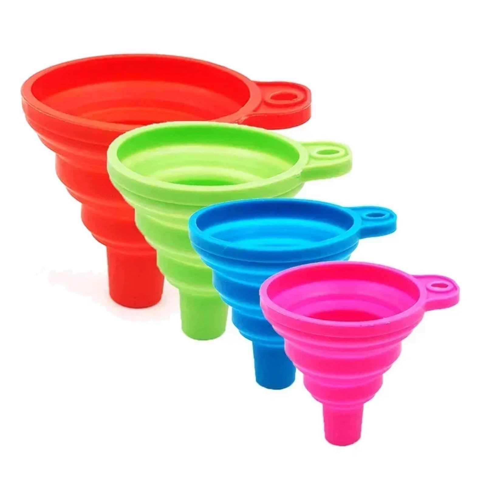Embudo de silicona plegable para cambio de líquido de aceite de motor de coche, gasolina, lavadora | Azul