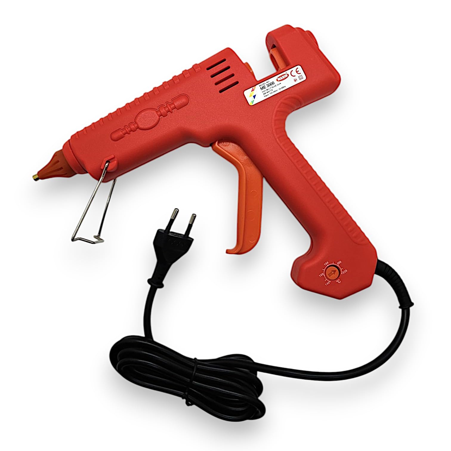 Mario 300W Heavy Duty Glue Gun – Fast Heating, Temperature Control, Nozzle Guard – Industrial Hot Melt Glue Gun for Wood, Plastic, DIY & Repairs – Includes 5 Clear Glue Sticks – Red (ME-3000)-image-46
