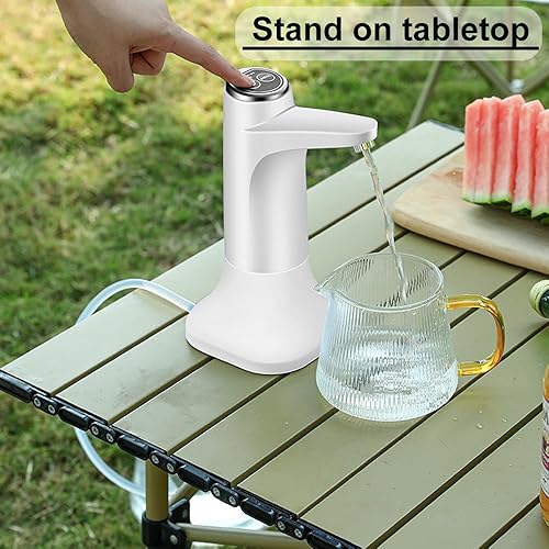 Miniatura 5 de Dispensador de botella de agua, bomba eléctrica universal 2 en 1 para botella de agua potable, dispensador cuantitativo para jarra de 1 a 5 galones,